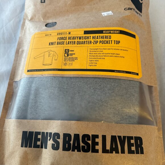 Carhartt Base Force Heavyweight Quarter-Zip Shirt Shadow Heather Size Men S NWT - Picture 3 of 4